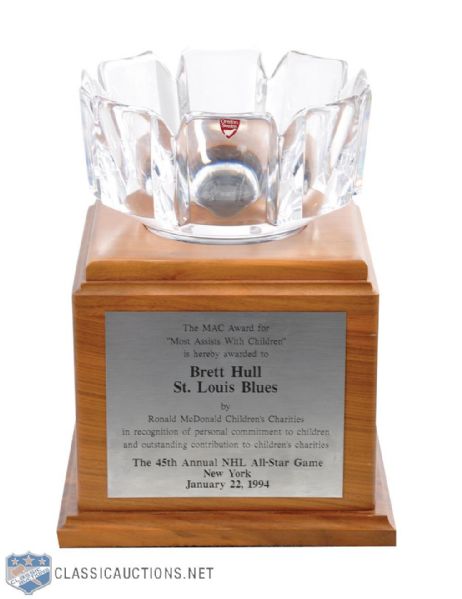 Brett Hulls 1993-94 NHL All-Star Game MAC Award (11") 