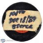 Brett Hulls 1989-90 St. Louis Blues 100th NHL Goal Puck 