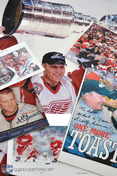 Brett Hulls Detroit Red Wings Autograph and Memorabilia Collection of 20 