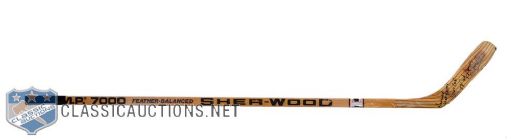 Mark Messiers 1989-90 Edmonton Oilers Signed Sher-Wood Game-Used Stick from Brett Hull Collection