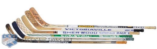 Brett Hulls Stars and Superstars Signed Game-Used Stick Collection of 6 