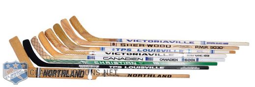 Brett Hulls Stars and Superstars Signed Game-Issued Stick Collection of 16 