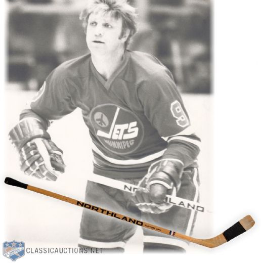 Bobby Hulls 1970s Winnipeg Jets Northland Game-Used Stick from Brett Hull