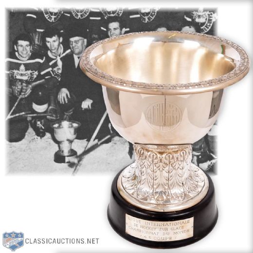 Edmonton Mercurys 1950 and 1952 IIHF World Championships Perpetual Trophy (13 1/2")