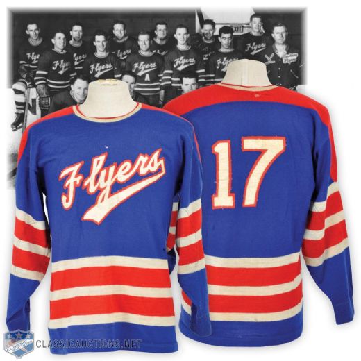Spokane Flyers WIHL 1948-50 Game-Worn Wool Jersey Attributed to Wyatt "Scoop" Bentley