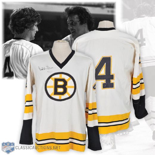 Bobby Orrs 1974-75 Boston Bruins Game-Worn Alternate Captains Jersey - Team Repairs! - Photo-Matched!