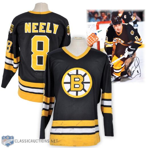 Cam Neelys 1986-87 Boston Bruins Game-Worn Jersey - Team Repairs! - Photo-Matched!