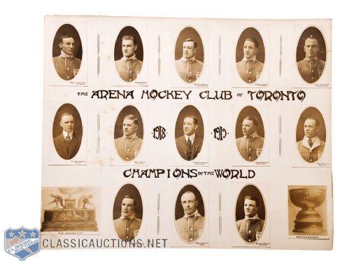 Ken Randalls 1918-19 Toronto Arenas Stanley Cup Champions Team Photo Montage (20” x 16”)