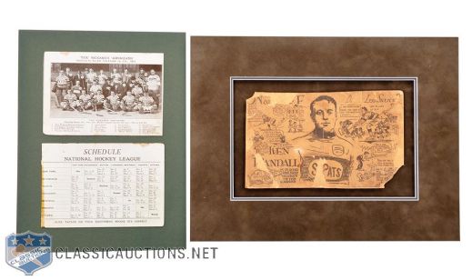 Ken Randalls 1925-26 NY Americans Schedule and Team   Picture Plus Toronto St. Pats Artwork