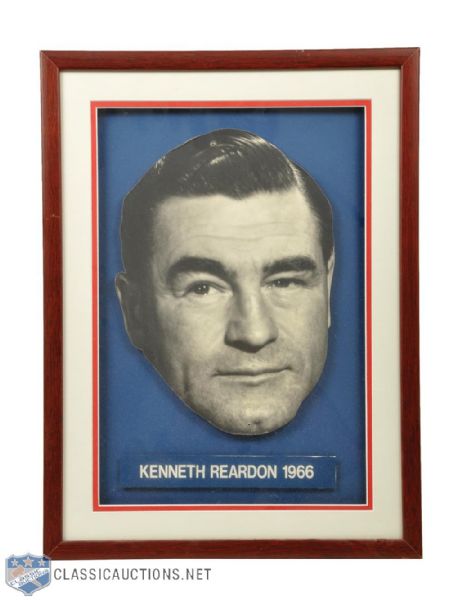 Montreal Forum Canadiens Dressing Room Original Head Display Collection of 3 Plus Dressing Room Frame