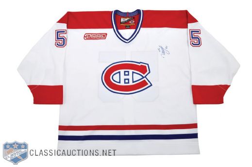 Igor Ulanovs 1999-2000 Montreal Canadiens Signed "Last Game of the 20th Century" Game-Issued Jersey 