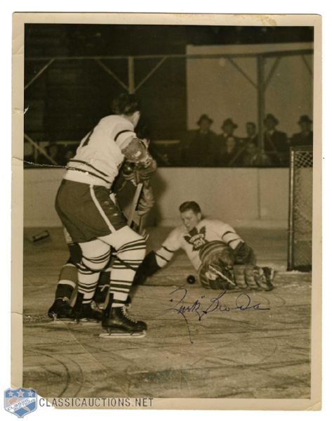 Deceased HOFer Turk Broda Vintage-Signed Toronto Maple Leafs Photo with LOA