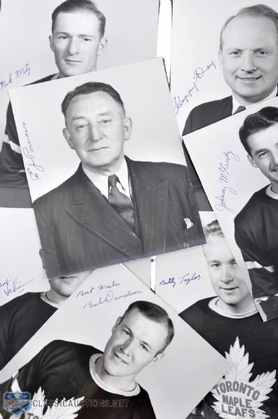 Toronto Maple Leafs Early-1940s Signed Photo Collection of 7 with Deceased HOFers Day and Schriner