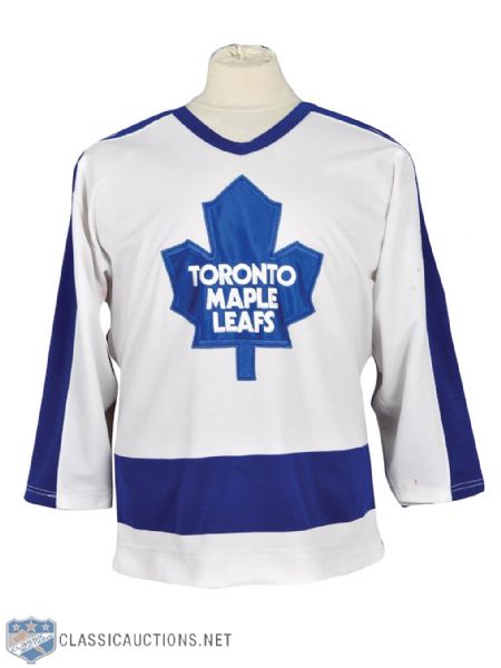 Greg Terrions 1984-85 Toronto Maple Leafs Game-Worn Jersey with LOA - Team Repairs! 