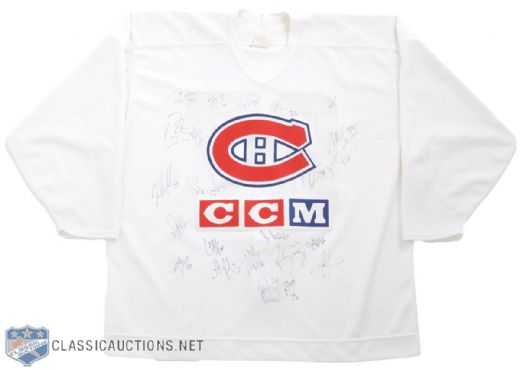Late-1990s Montreal Canadiens Autographed Lot of 2, Including Team Signed CH Logo