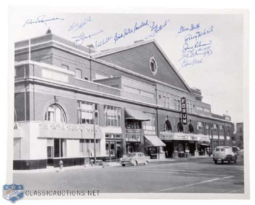 Photo of the Old Montreal Forum Autographed by 11 Canadiens Greats (16" x 20")