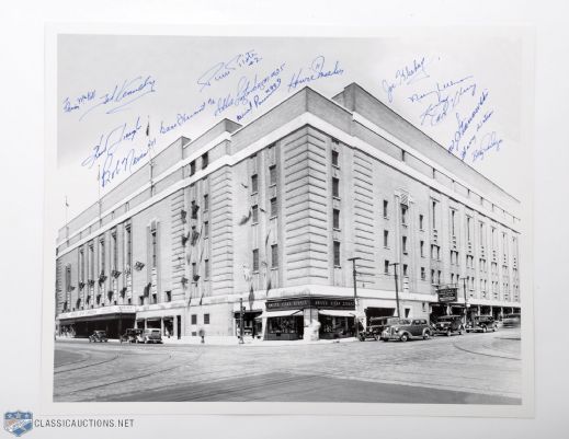 Maple Leaf Gardens Photo Autographed by 15 Former Leafs (16" x 20")