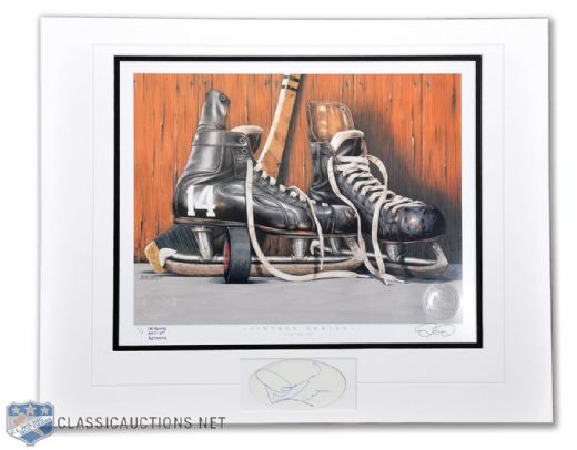"Vintage Skates" Art Print with Custom Retouch #14 with Vintage 1970s Dave Keon Autograph (16" x 20")