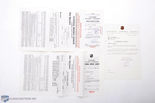 Rick Ley Toronto Maple Leafs NHL Contracts (2) Plus Document