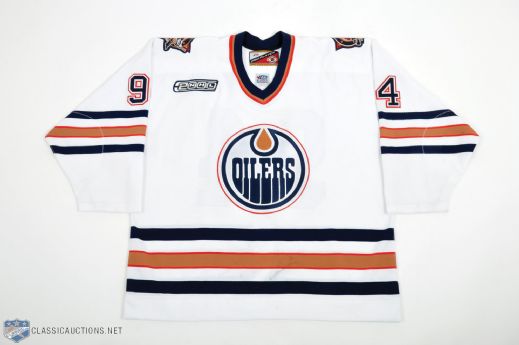 Ryan Smyths October 1st 1999 Edmonton Oilers Game-Worn Jersey from Wayne Gretzky Retirement Night with LOA