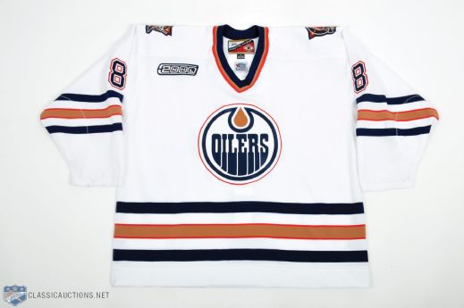 Frank Musils October 1st 1999 Edmonton Oilers Game-Issued Jersey from Wayne Gretzky Retirement Night with Team LOA 