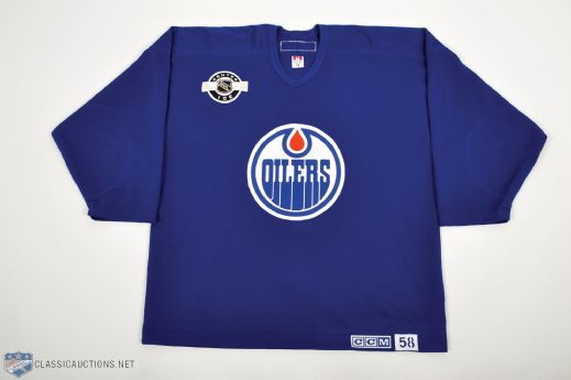 Dave Hunters 2003 Edmonton Oilers Heritage Classic Mega Stars Signed Practice Jersey with Team LOA