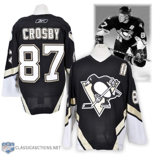 Sidney Crosbys 2006-07 Pittsburgh Penguins Game-Worn Alternate Captains Jersey with Team LOA - Photo-Matched!