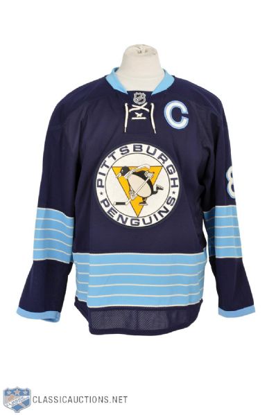 Sidney Crosbys 2012-13 Pittsburgh Penguins Game-Issued Captains Third Jersey with Team LOA
