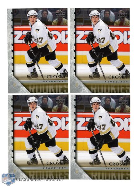 2005-06 Upper Deck Young Guns #201 Sidney Crosby Rookie Card Collection of 4