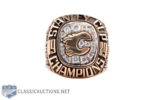 Lanny McDonald 1988-89 Calgary Flames Stanley Cup Championship 10K Gold Salesmans Sample Ring