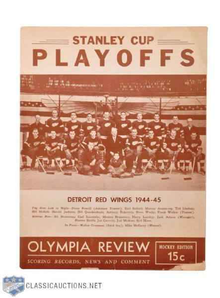 1945 Stanley Cup Finals Program - Detroit Red Wings vs Toronto Maple Leafs