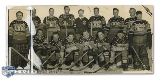 New York Americans 1928-29 Team Photograph (4 1/2" x 9")