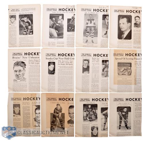 Early-1940s NHL News and Picture Service Memorabilia Collection of 27