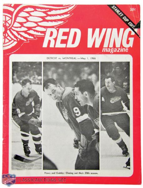 1966 Stanley Cup Finals Program - Detroit Red Wings vs Montreal Canadiens