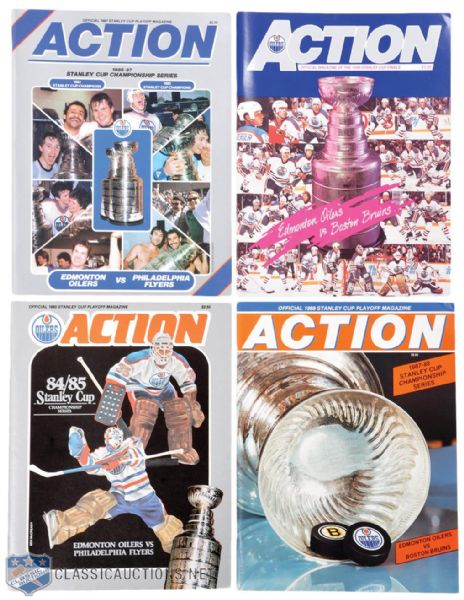 1984 to 1990 Stanley Cup Finals Programs (9) - Edmonton Oilers 5 Cups in 7 Years!