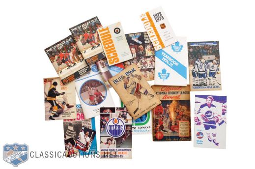 NHL, WHA and Other Leagues Media Guide Collection of 50