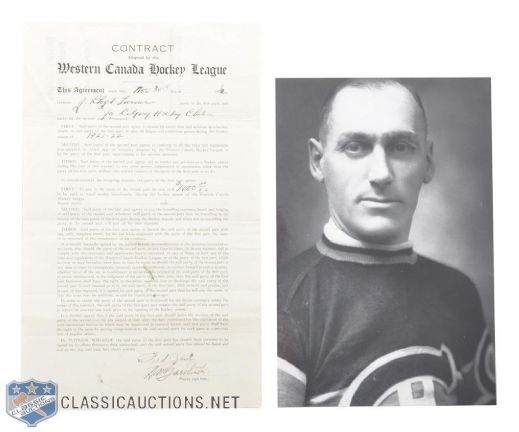 Herb Gardiners 1921-22 WCHL Calgary Tigers Signed Contract