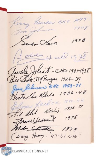 "Cyclone Taylor; A Hockey Legend" 1977 Book Signed by 32 HOFers with 22 Deceased HOFers with LOA