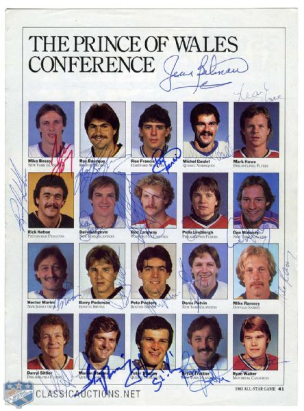 1983 NHL All-Star Game Program Team-Signed by 41 with Lindbergh, Gretzky and Messier 