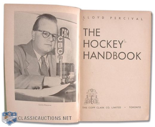 1951 "The Hockey Handbook" Signed by Author Lloyd Percival