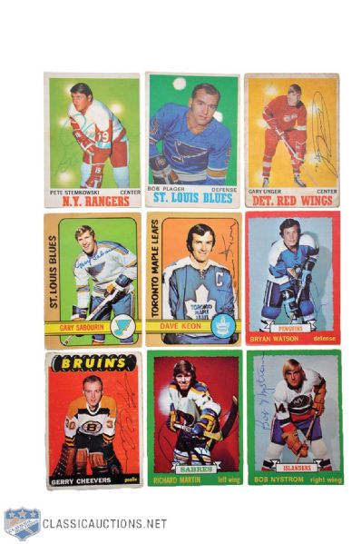 1960s and 1970s Signed Hockey Card Collection with HOFers and Stars