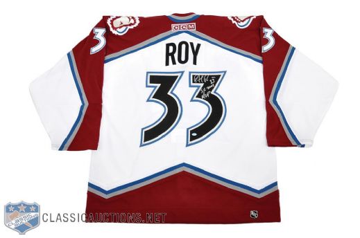 Patrick Roy 2001 Colorado Avalanche Signed Vintage Pro Stanley Cup MVP Jersey