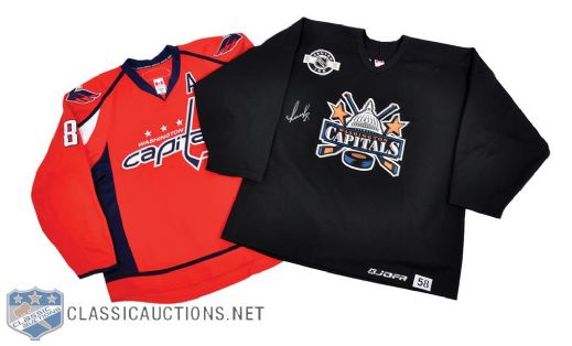 Alexander Ovechkin Signed Rookie-Era Washington Capitals Team-Issued Practice Jersey Plus Signed Jersey with LOAs 