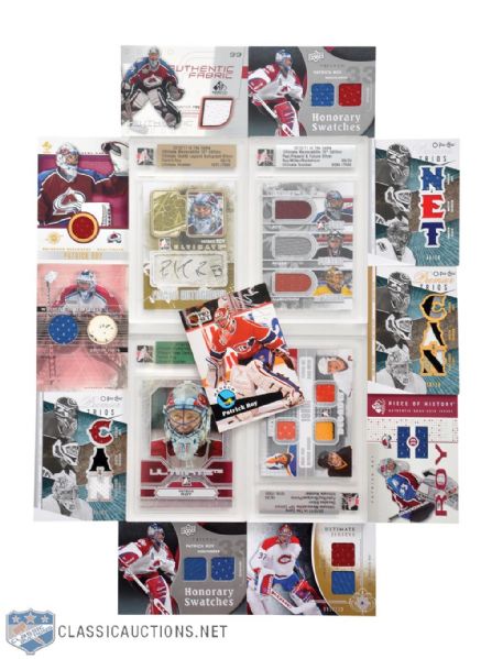 Patrick Roy Collection of 15 Insert Cards with Autograph, Jersey & Patch Cards