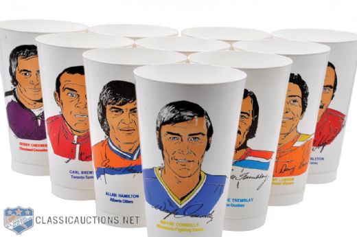 1972-73 7-Eleven WHA Slurpee Cups Complete Set of 20 