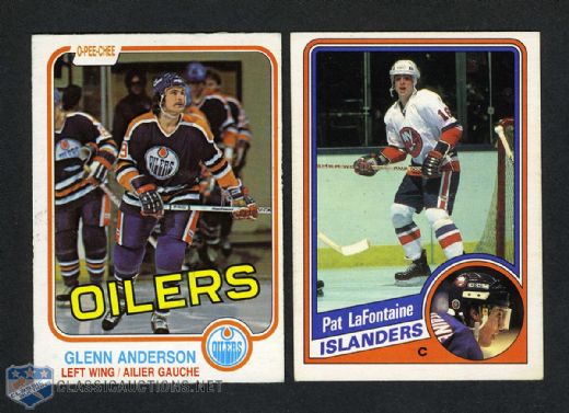 Marcel Dionne, Mark Messier, Ray Bourque, Anderson and LaFontaine RC Cards