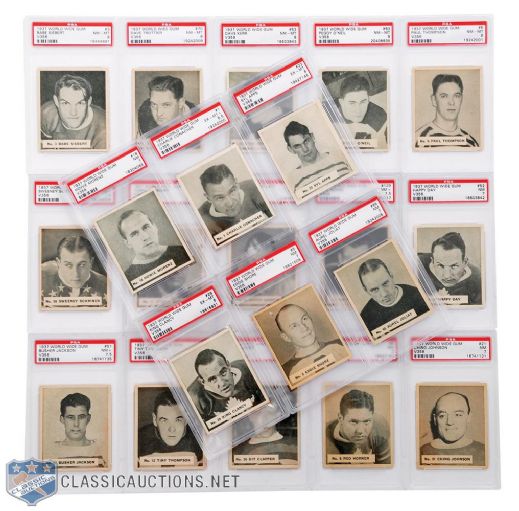 1937-38 World Wide Gum V356 PSA-Graded Complete 135-Card Hockey Set - Current Finest and All-Time Finest PSA Set!