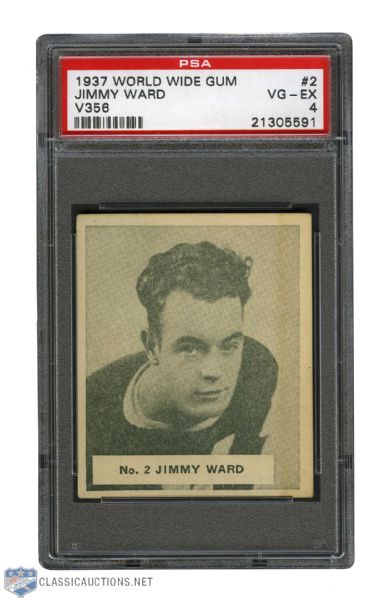 1937-38 World Wide Gum V356 Hockey Card #2 James "Jimmy" Ward - Graded PSA 4