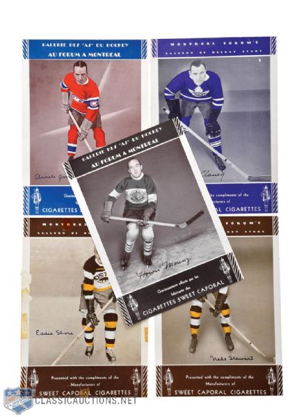 1934-35 Sweet Caporal Hockey Photo Complete Set of 48 with Morenz, Shore, Clancy and Conacher