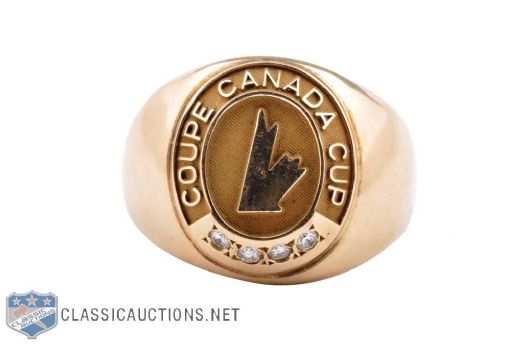 Scarce 1991 Canada Cup 10K Gold and Diamond Ring